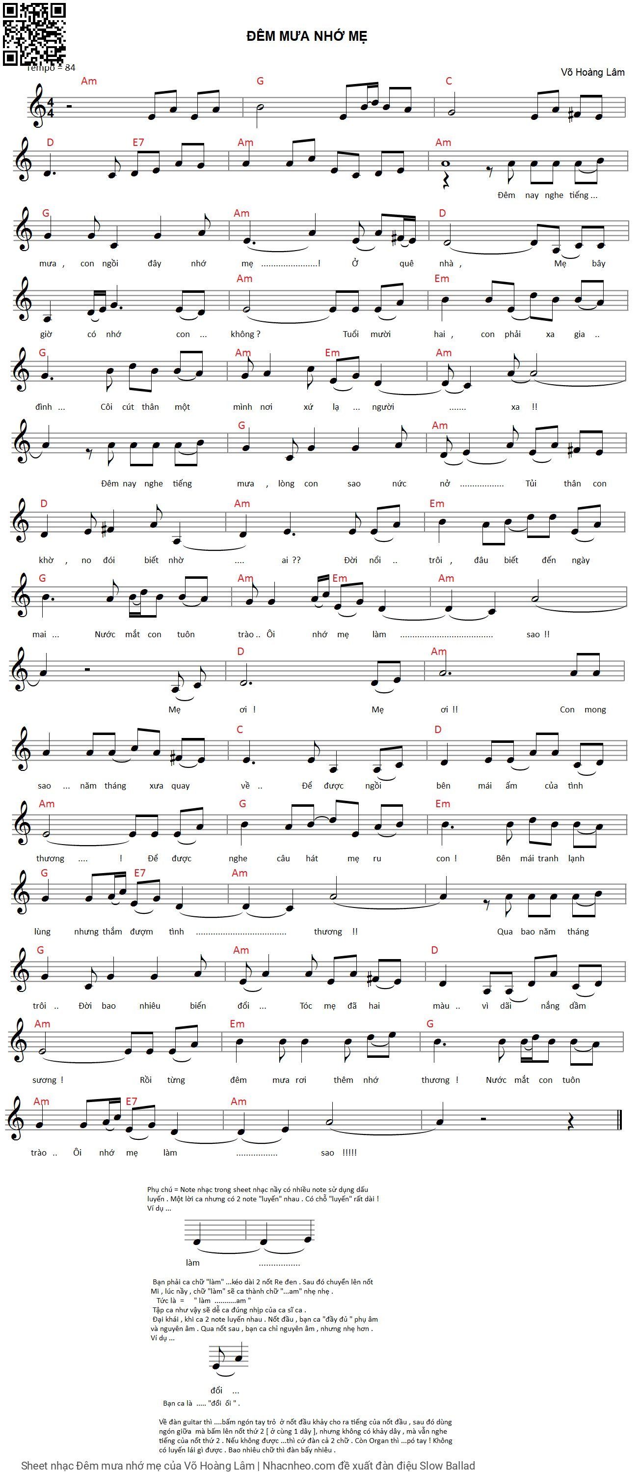 Sheet PDF of Đêm mưa nhớ mẹ