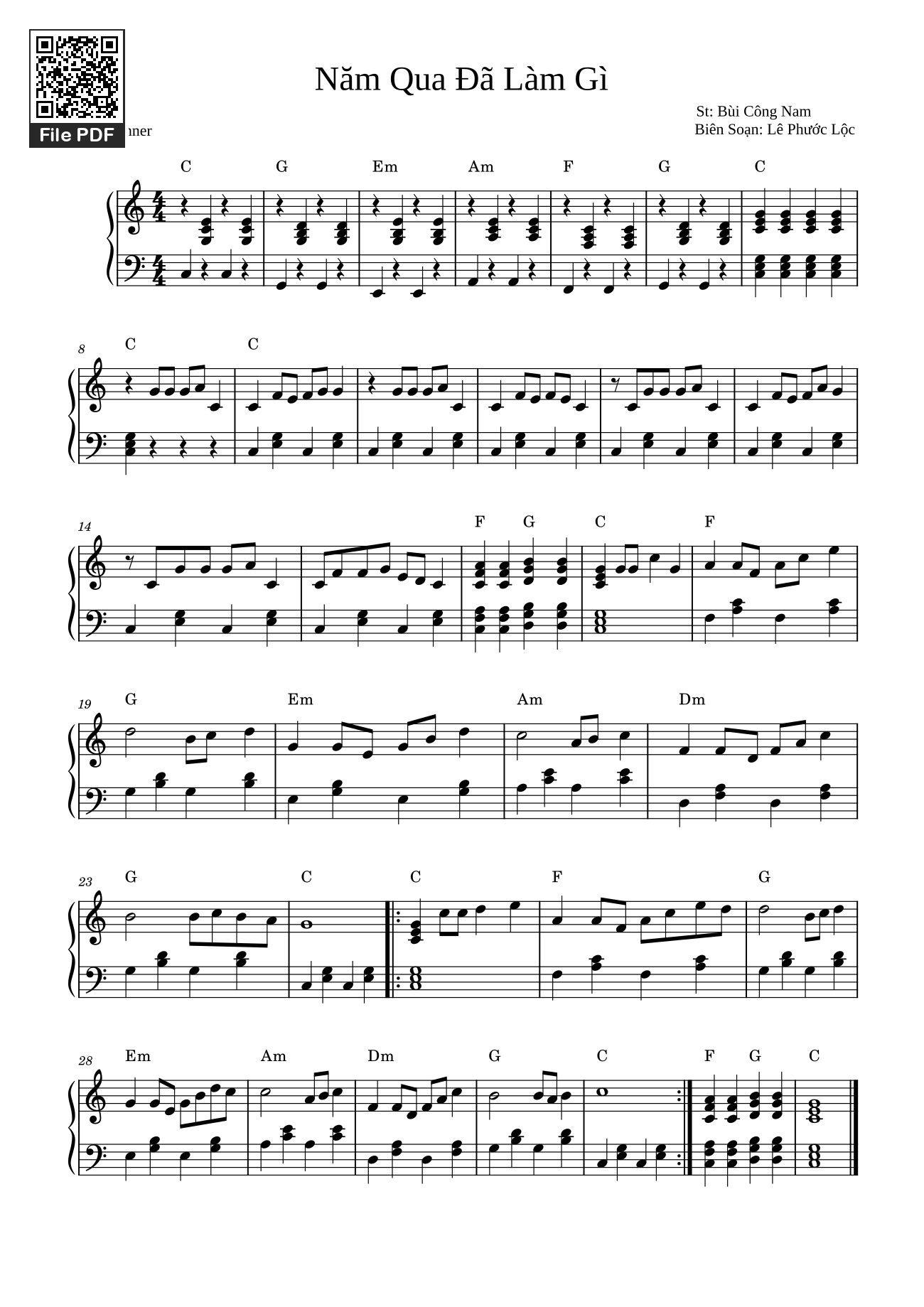Page 2 of Sheet music PDF Năm qua đã làm gì - Bùi Công Nam