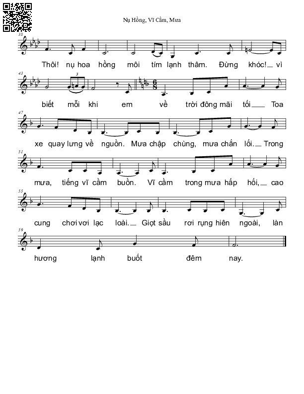 Page 2 of Sheet music PDF Nụ hồng, vĩ cầm, mưa - Vi Nguyễn