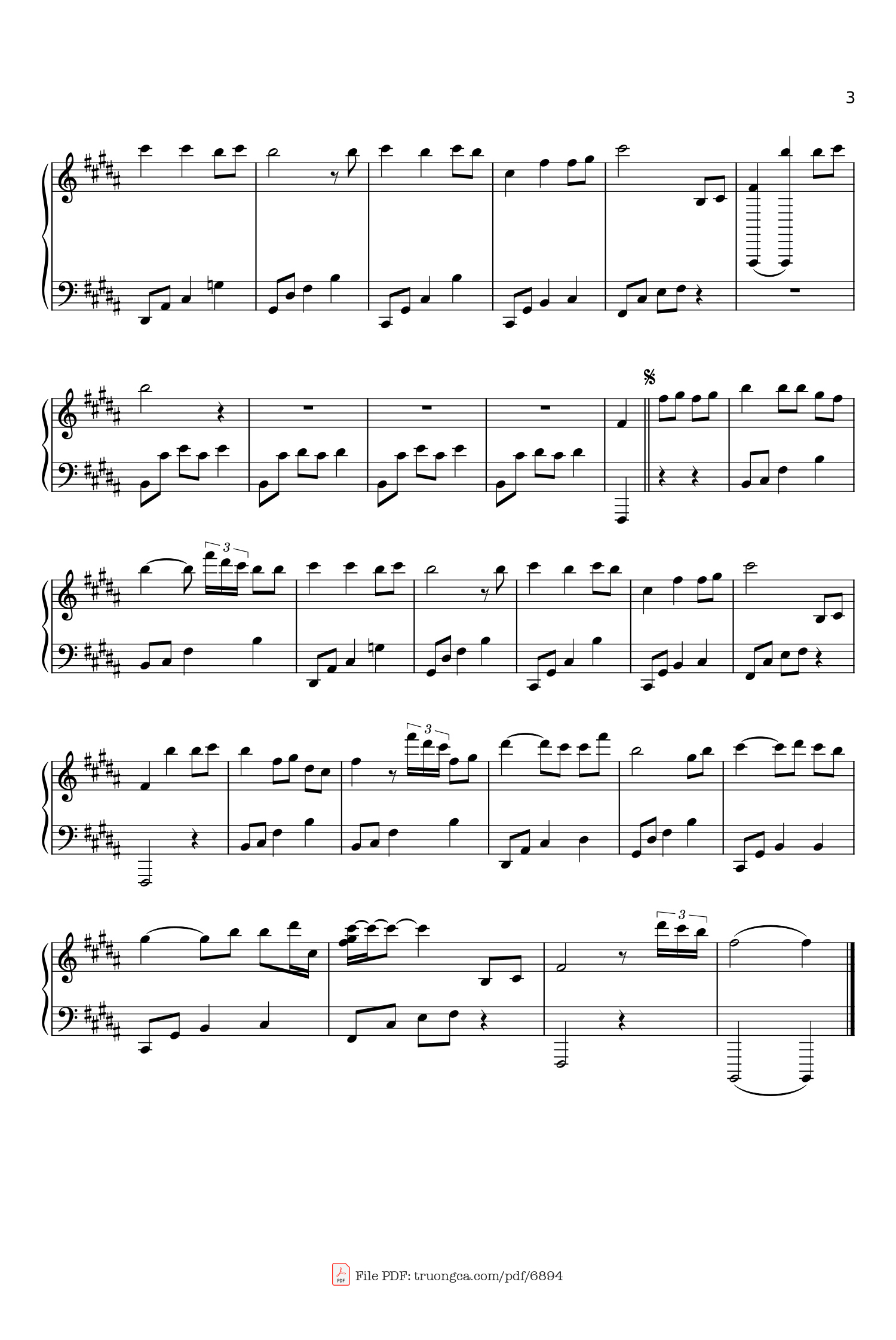 Có sheet PIANO solo và sheet lời có nốt Ngả nghiêng cho đời ngẩn ngơ, Trang 4