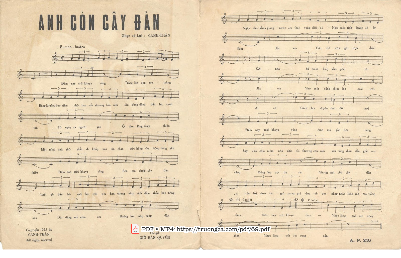 Page 2 of Sheet music PDF Anh còn cây đàn - Canh Thân