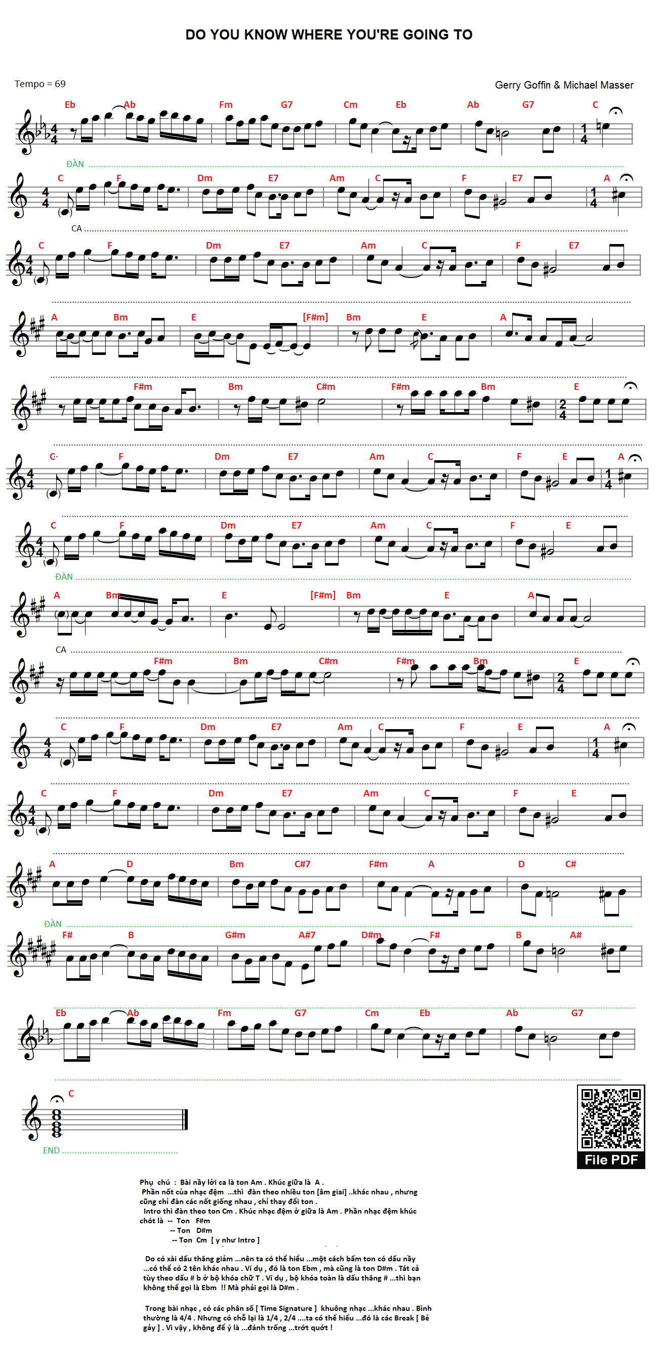 Sheet PDF of Do You Know Where You're Going To