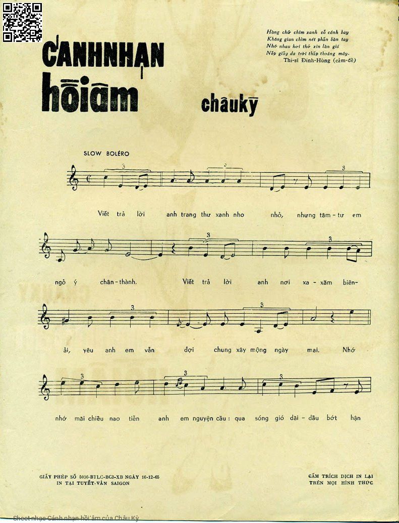 Page 2 of Sheet music PDF Cánh nhạn hồi âm - Châu Kỳ