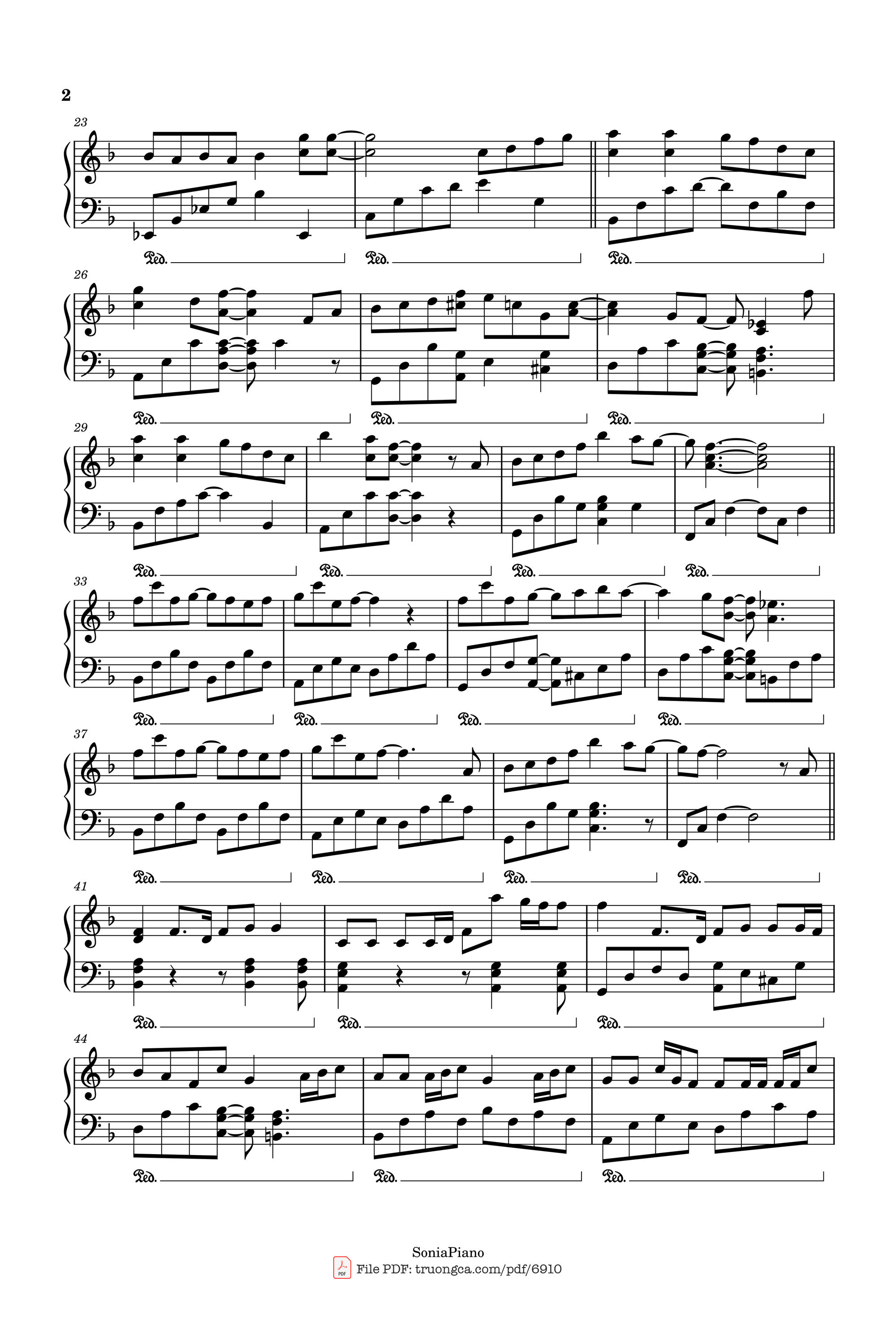 Page 2 of Sheet music PDF Piano Có hẹn với thanh xuân sheet Piano - Đoàn Thế Lân