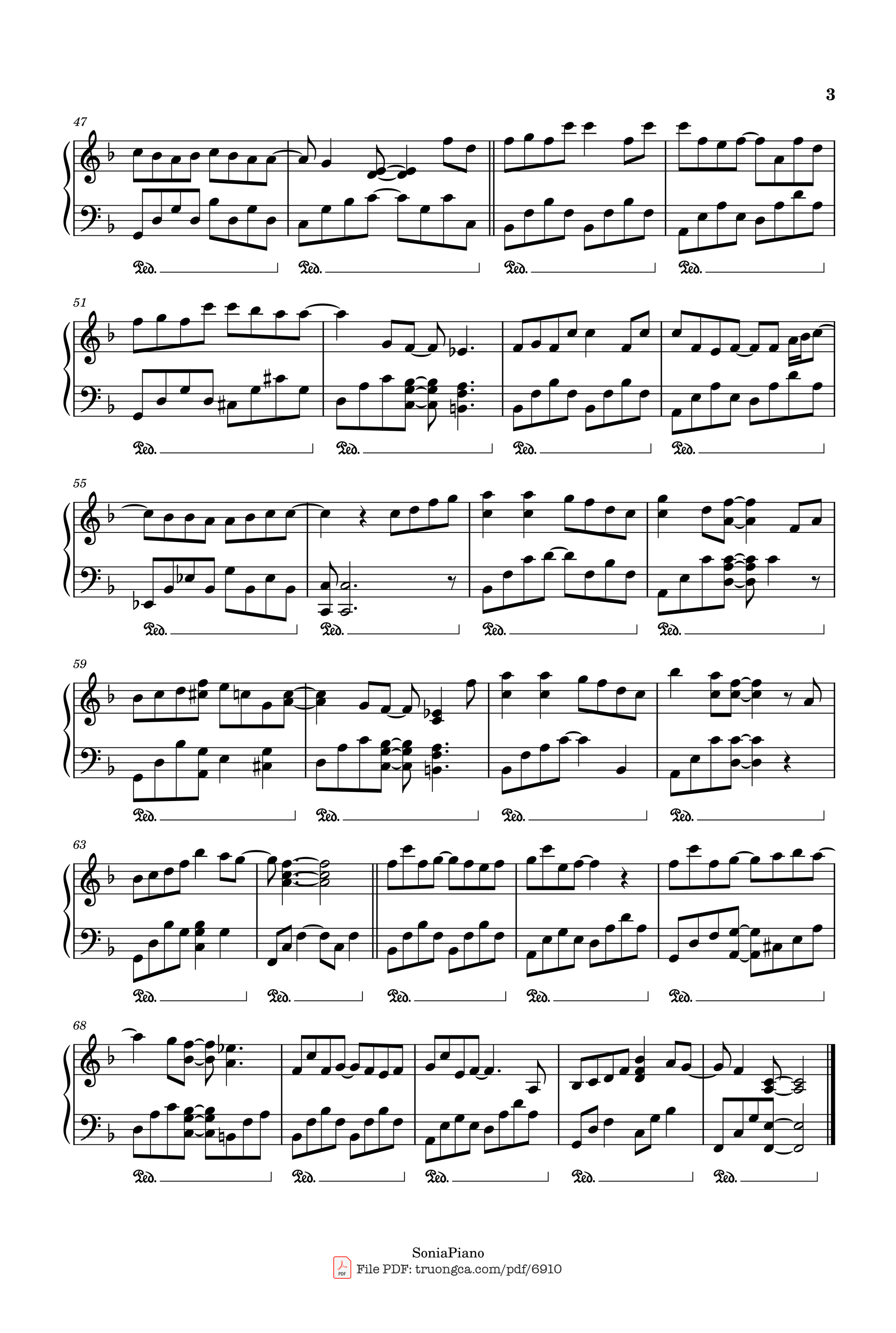 Page 3 of Sheet music PDF Piano Có hẹn với thanh xuân sheet Piano - Đoàn Thế Lân