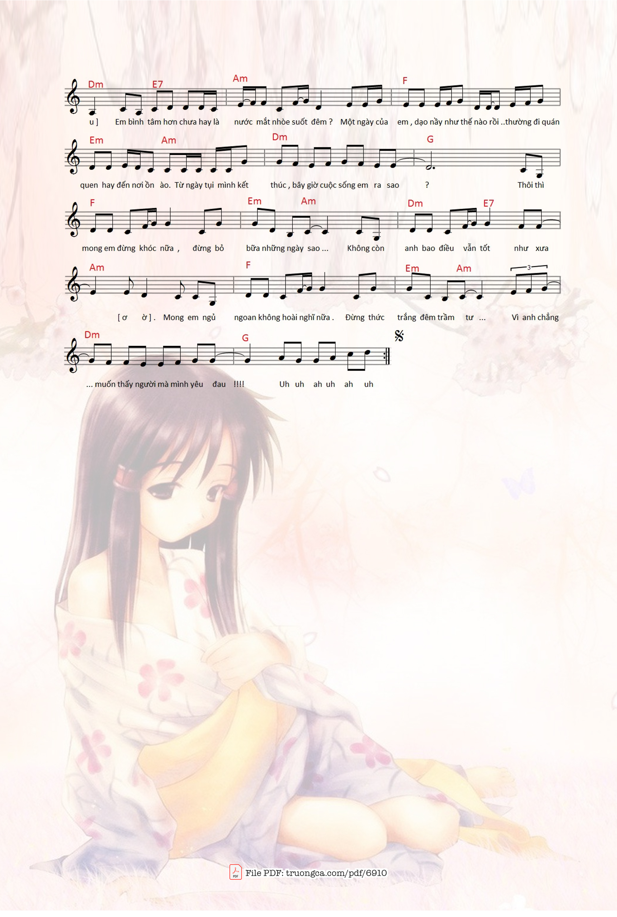 Page 5 of Sheet music PDF Piano Có hẹn với thanh xuân sheet Piano - Đoàn Thế Lân