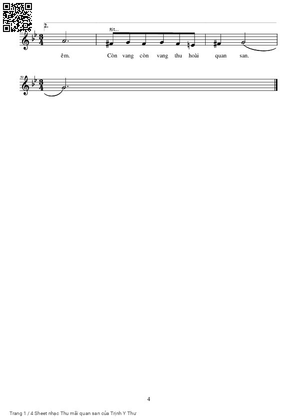 Page 4 of Sheet music PDF Thu mãi quan san - Trịnh Y Thư