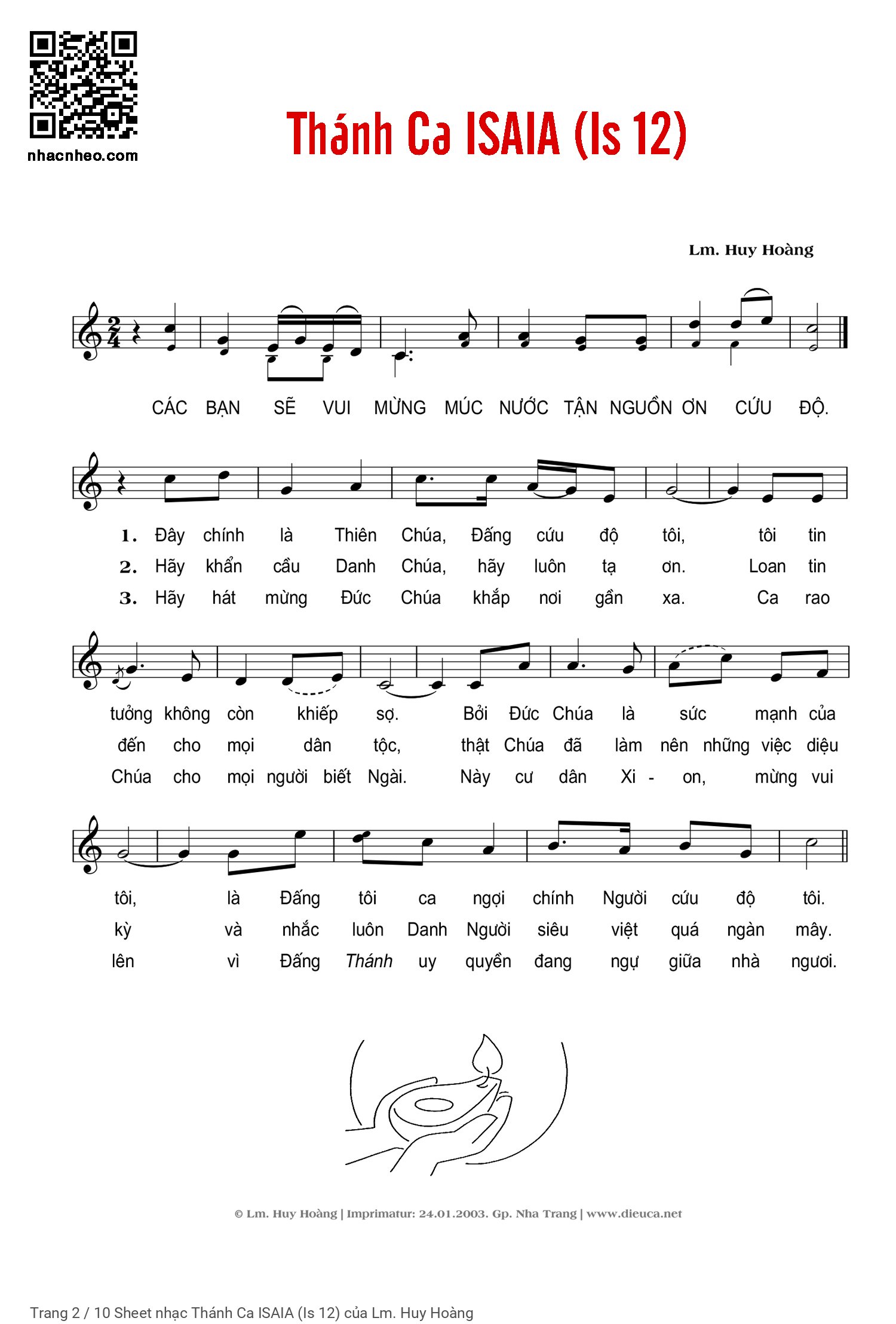 Page 2 of Sheet music PDF Thánh Ca ISAIA (Is 12) - Lm. Huy Hoàng