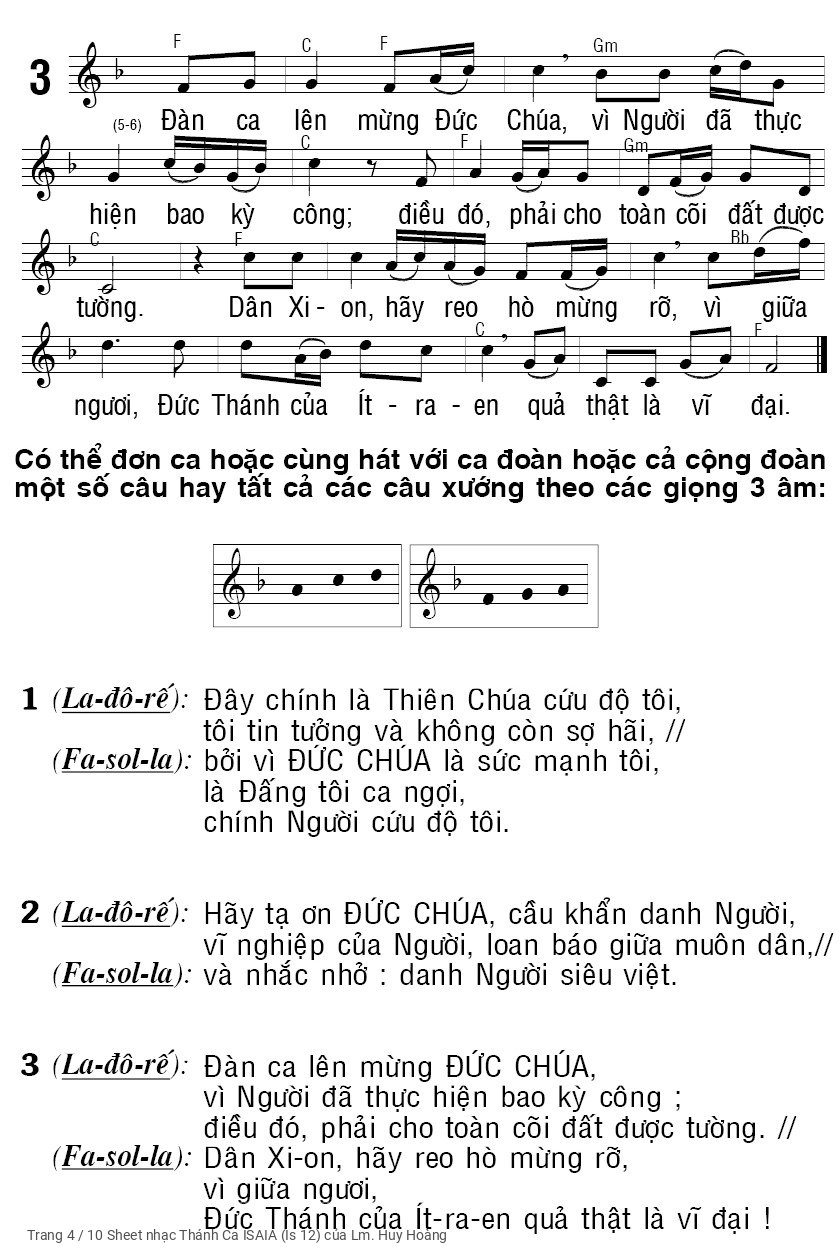 Page 4 of Sheet music PDF Thánh Ca ISAIA (Is 12) - Lm. Huy Hoàng