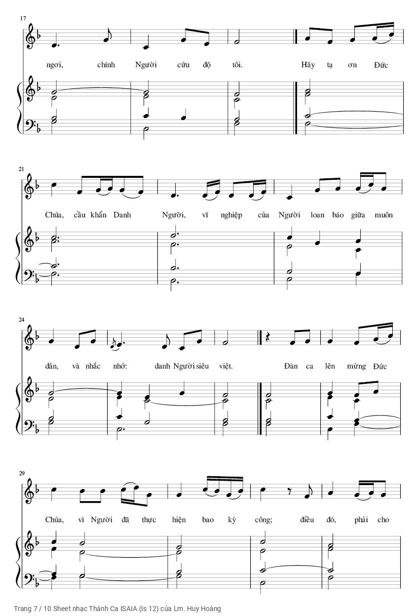 Page 7 of Sheet music PDF Thánh Ca ISAIA (Is 12) - Lm. Huy Hoàng
