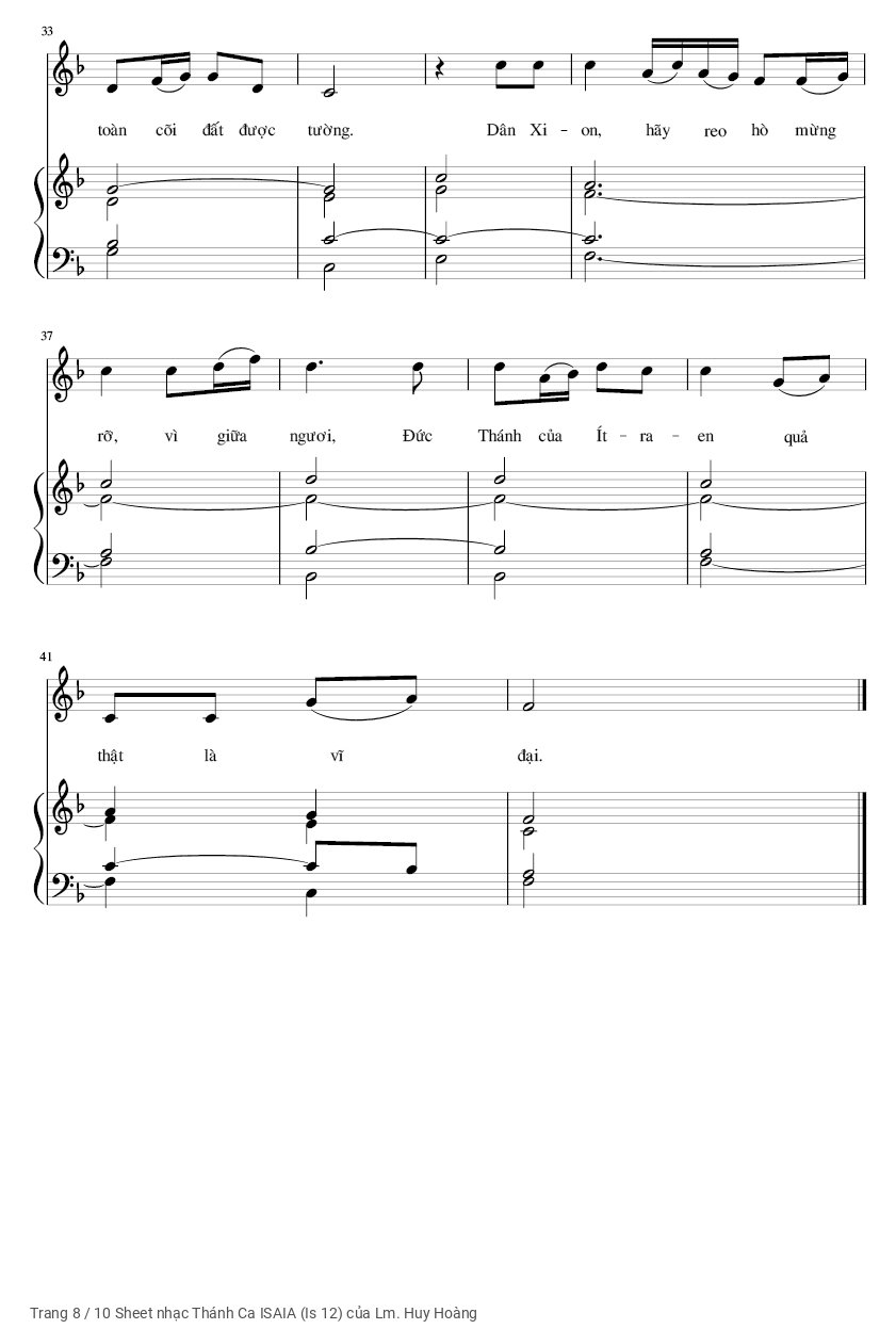 Page 8 of Sheet music PDF Thánh Ca ISAIA (Is 12) - Lm. Huy Hoàng
