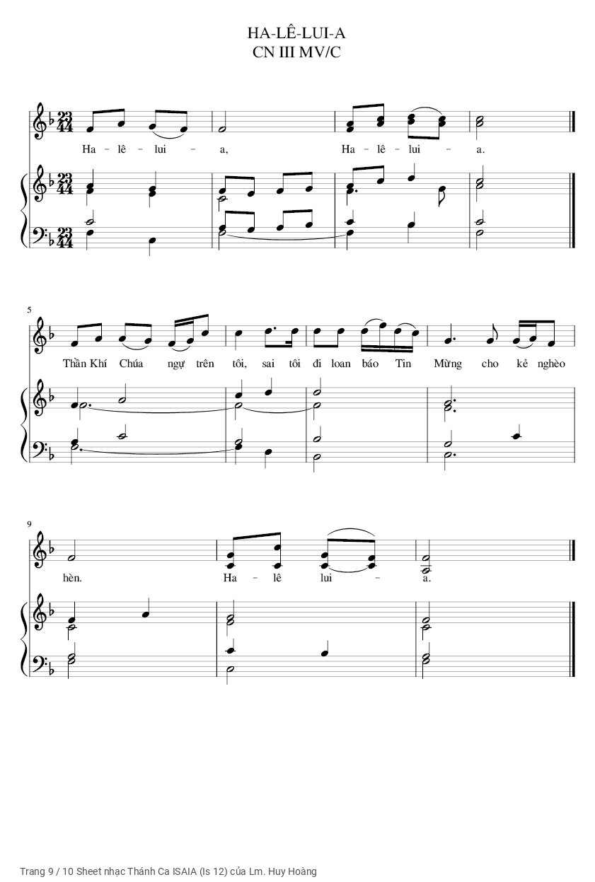 Page 9 of Sheet music PDF Thánh Ca ISAIA (Is 12) - Lm. Huy Hoàng