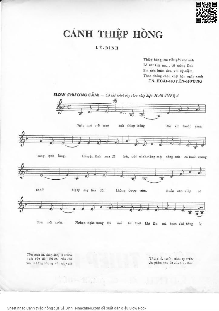 Page 2 of Sheet music PDF Cánh thiệp hồng - Lê Dinh