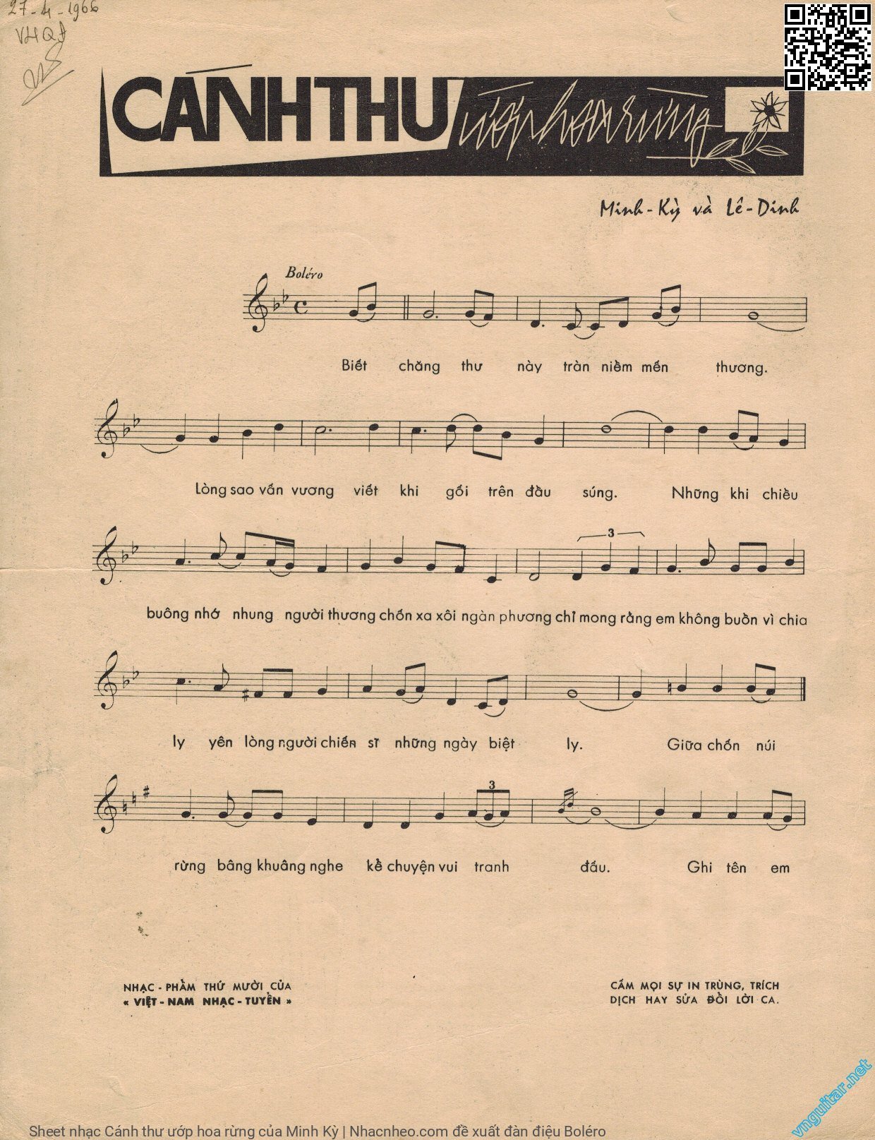 Page 2 of Sheet music PDF Cánh thư ướp hoa rừng - Minh Kỳ