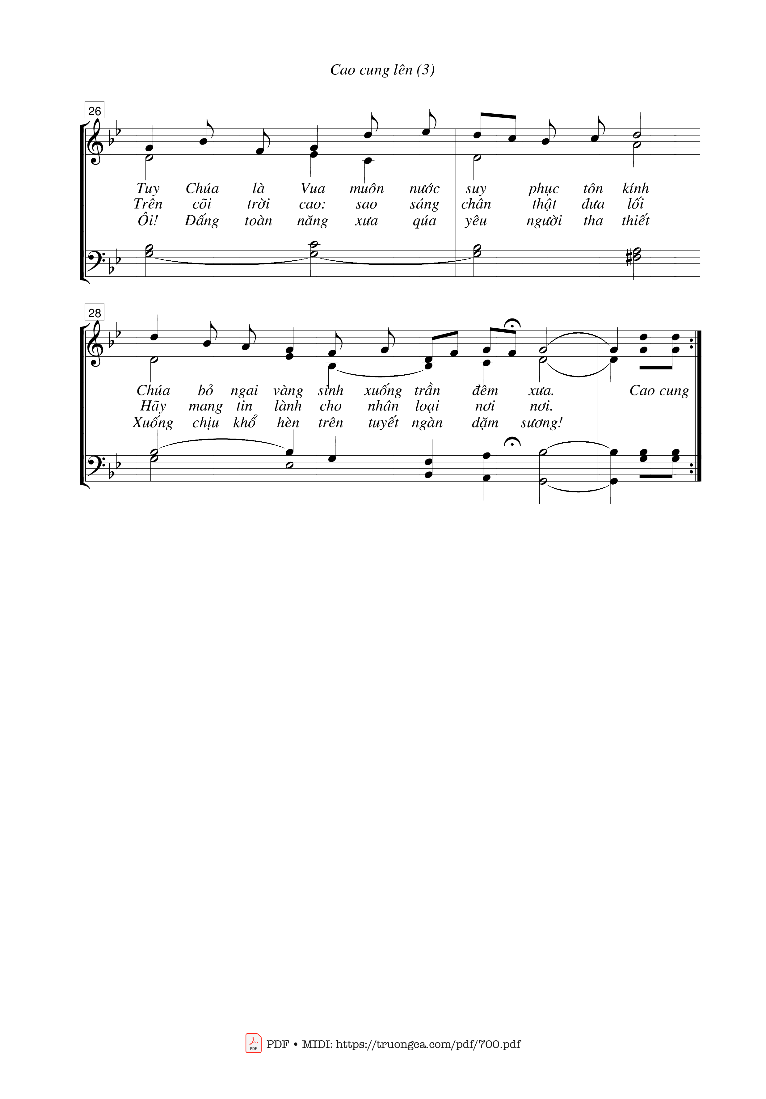 Page 3 of Sheet music PDF Cao cung lên (4 bè) - Lm. Hoài Đức