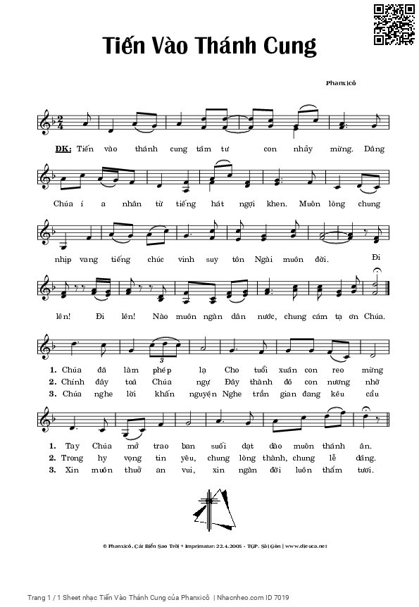 Sheet PDF of Tiến Vào Thánh Cung
