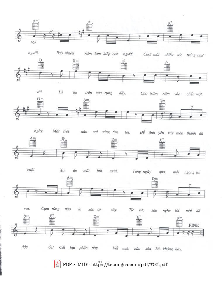 Page 2 of Sheet music PDF Cát bụi - Trịnh Công Sơn