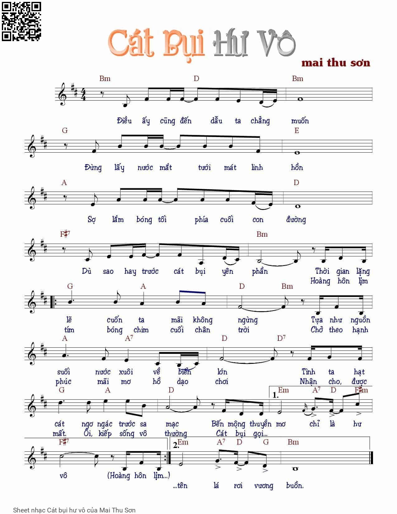 Sheet PDF of Cát bụi hư vô