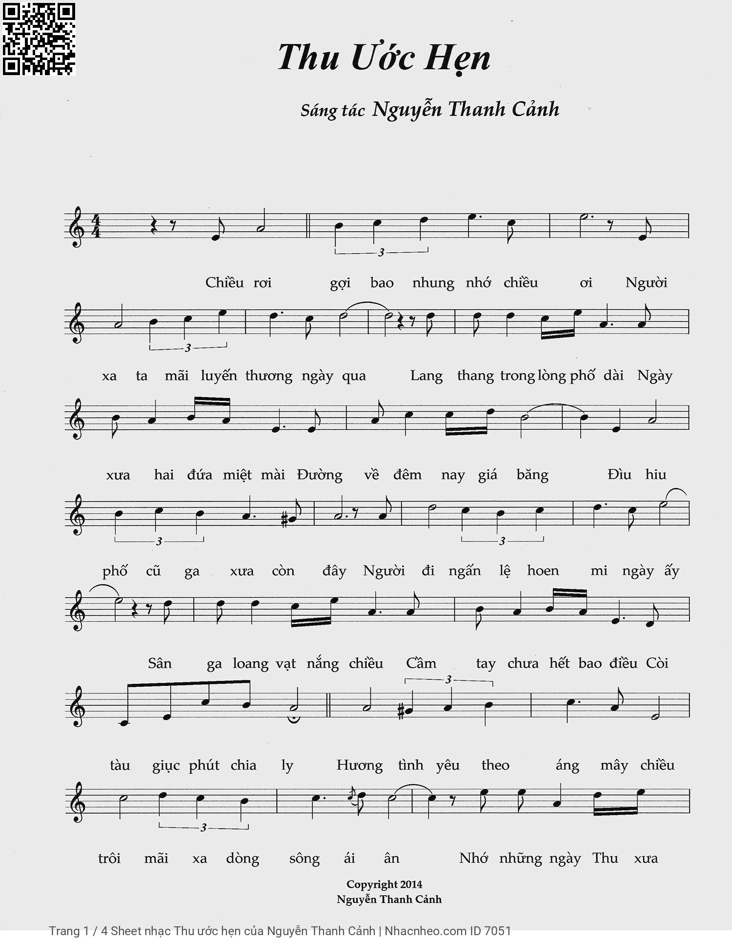 Sheet PDF of Thu ước hẹn