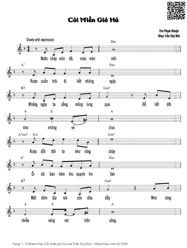 Sheet PDF of Cõi miền gió hú