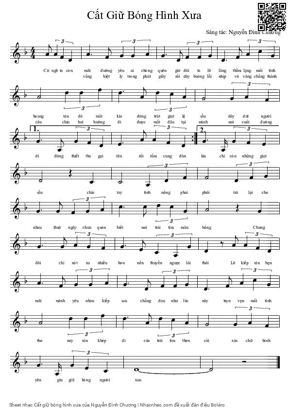 Page 1 of Sheet music PDF Cất giữ bóng hình xưa - Nguyễn Đình Chương