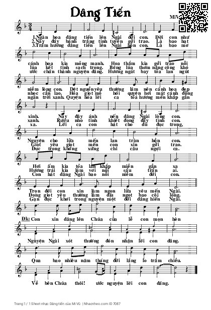 Sheet PDF of Dâng tiến - Mi Vũ