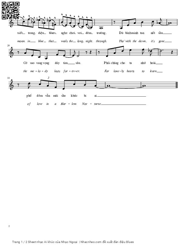 Page 2 of Sheet music PDF Ai khúc - Nhạc Ngoại