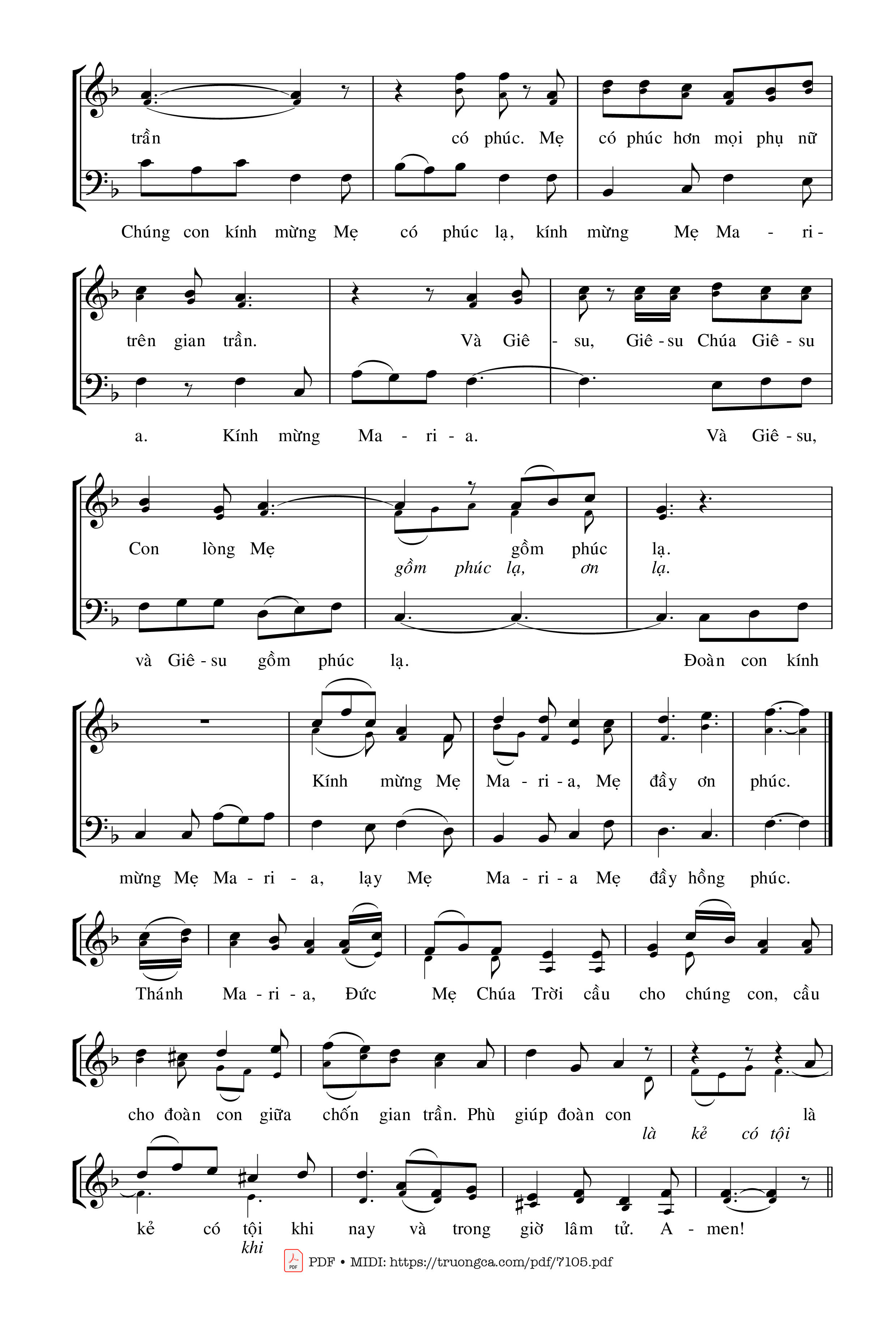 Page 2 of Sheet music PDF Mẹ đầy ơn Phúc - Kim Long