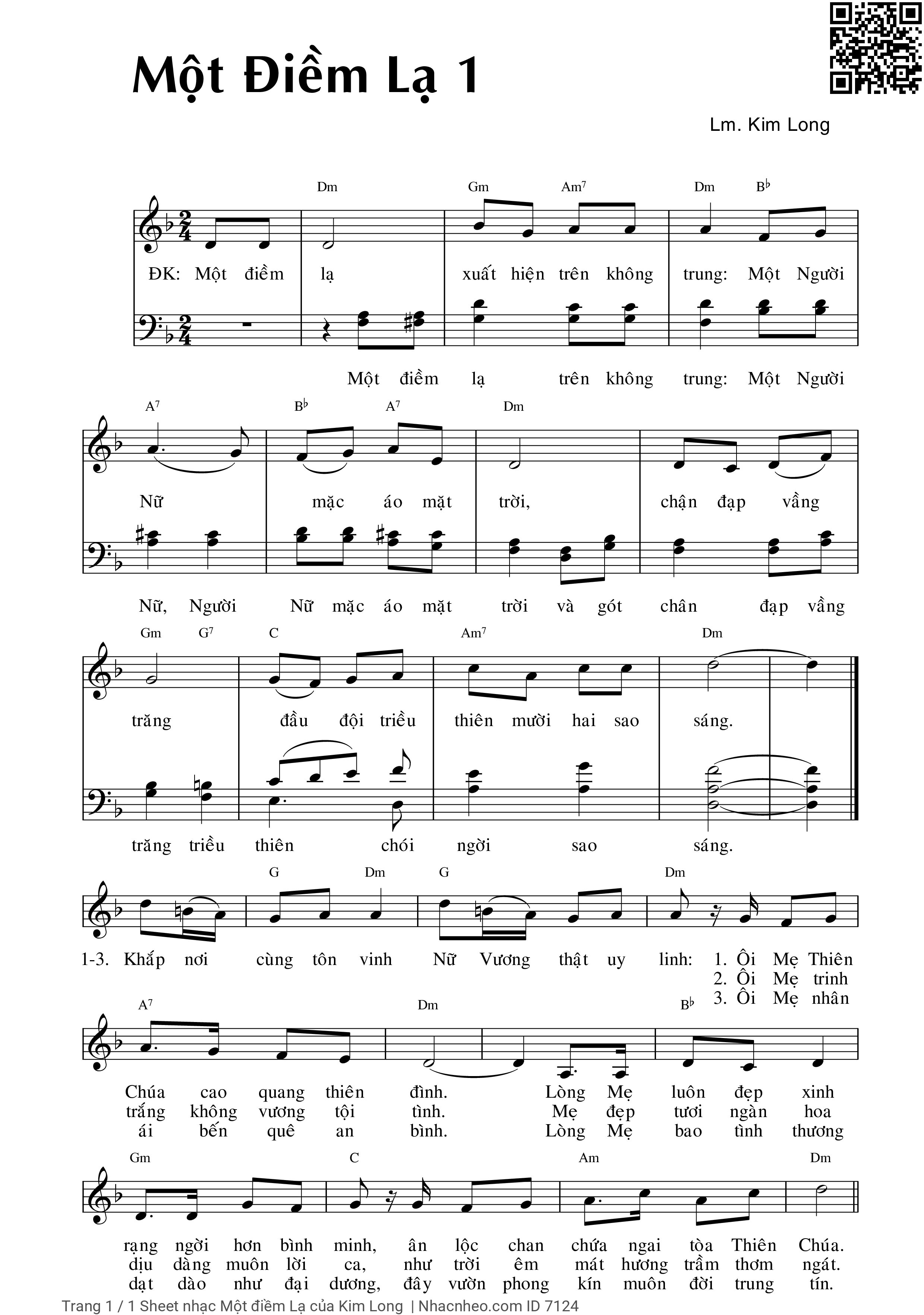 Sheet PDF of Một điềm Lạ