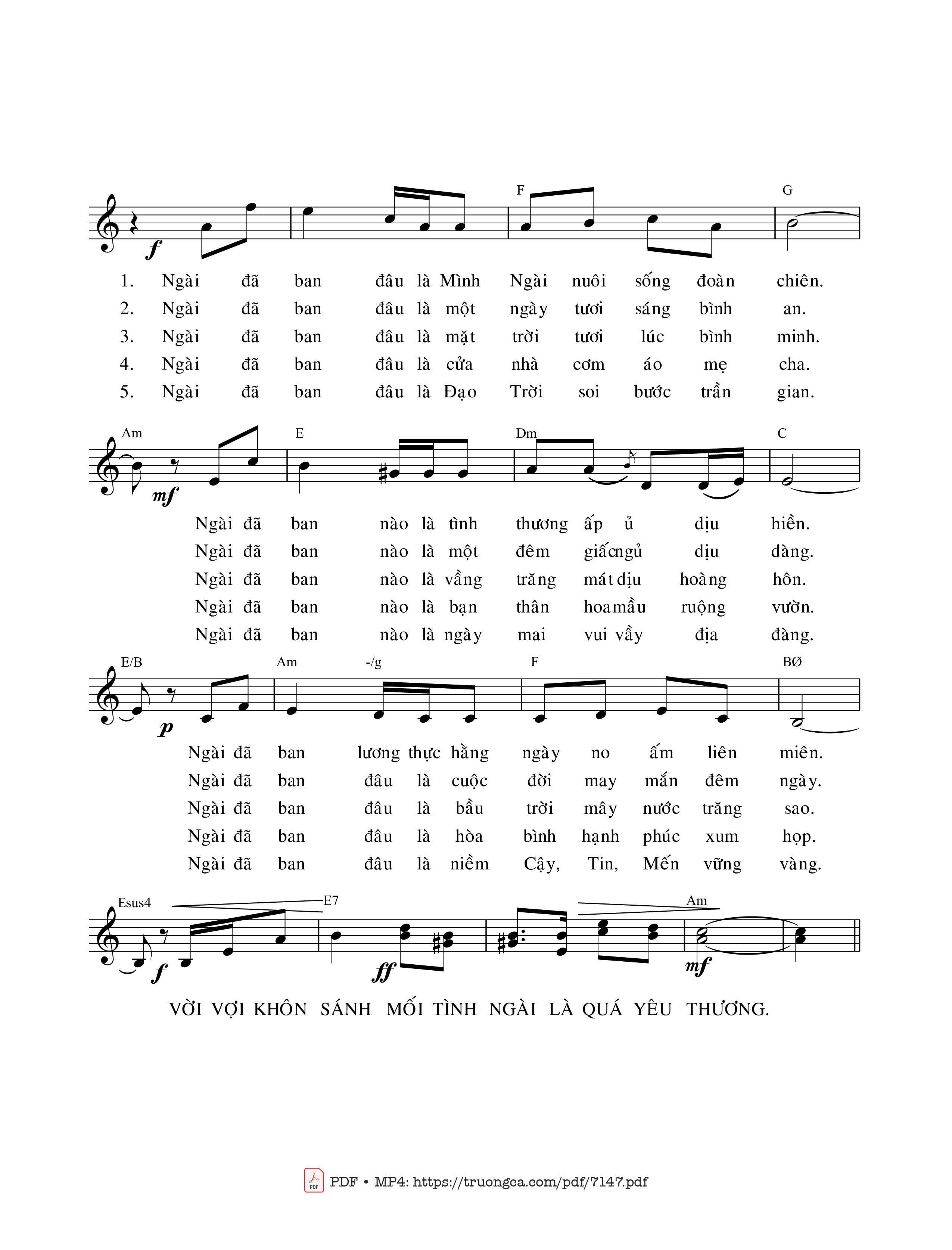 Page 2 of Sheet music PDF Ngài đã thương ban - Phạm Đình Đài