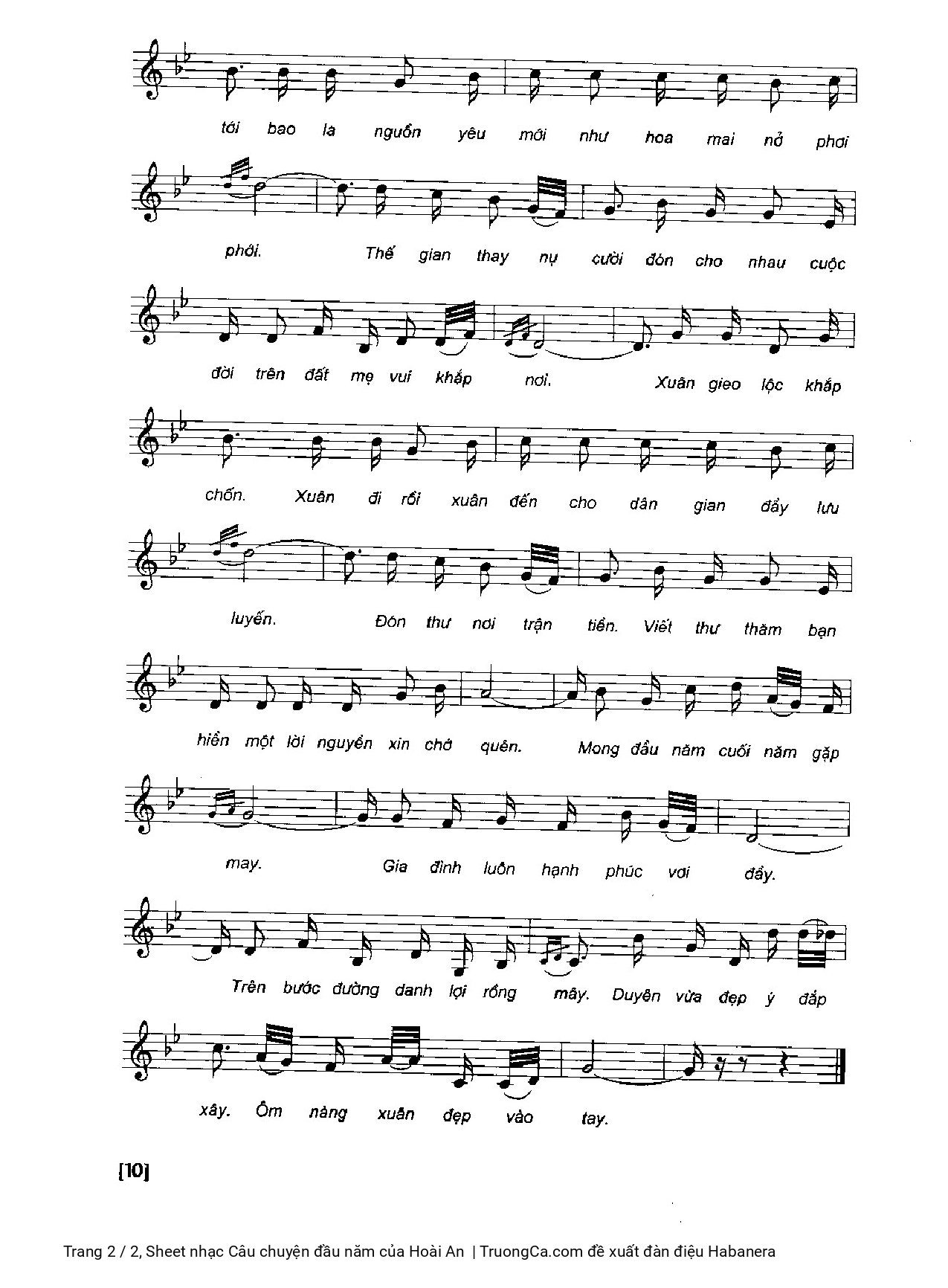 Page 2 of Sheet music PDF Câu chuyện đầu năm - Hoài An