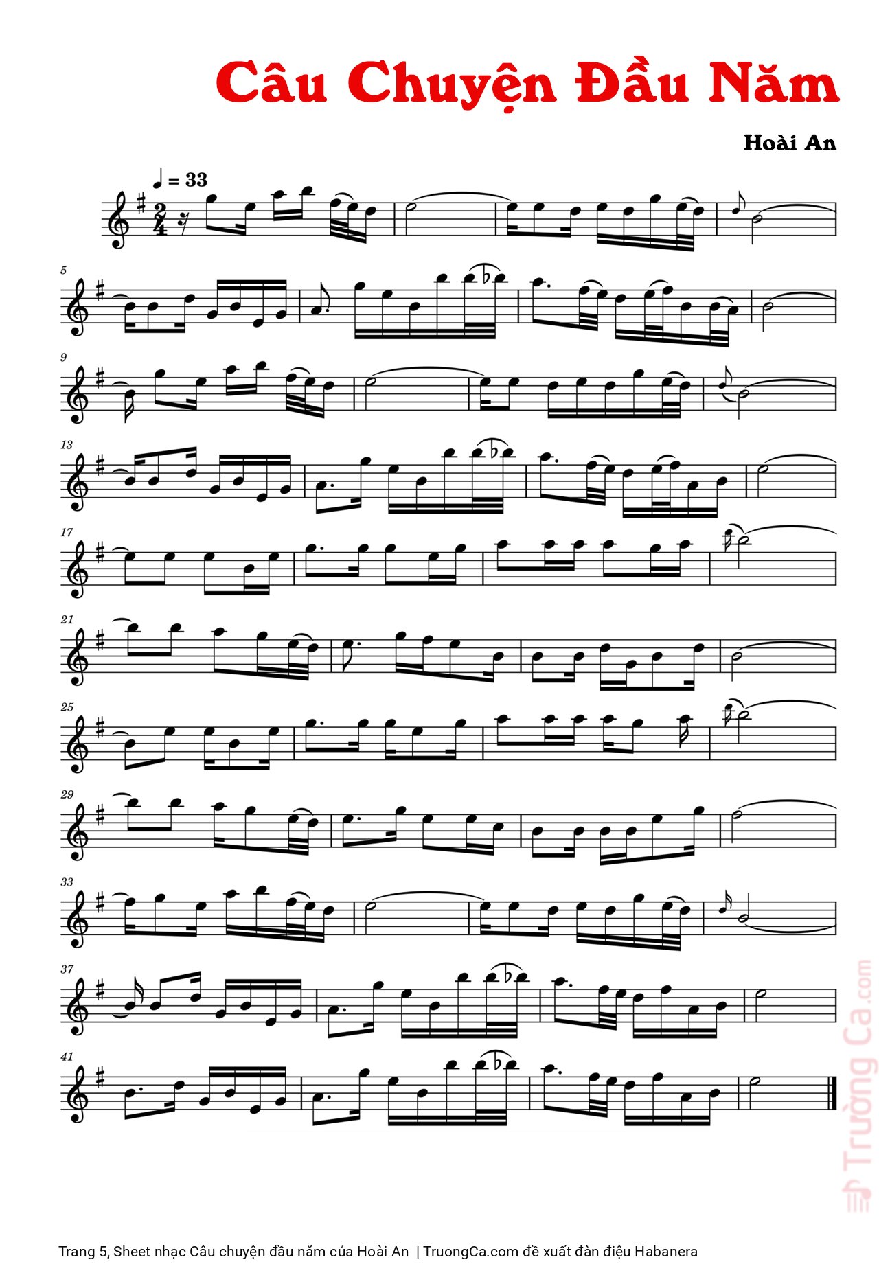 Page 5 of Sheet music PDF Câu chuyện đầu năm - Hoài An