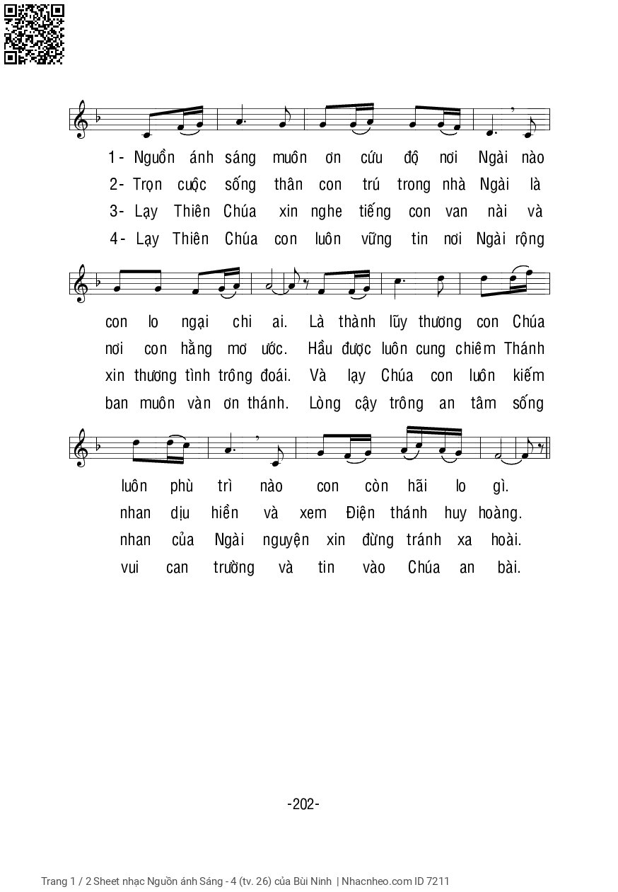 Page 2 of Sheet music PDF Nguồn ánh Sáng - 4 (Thánh vịnh 26) - Bùi Ninh