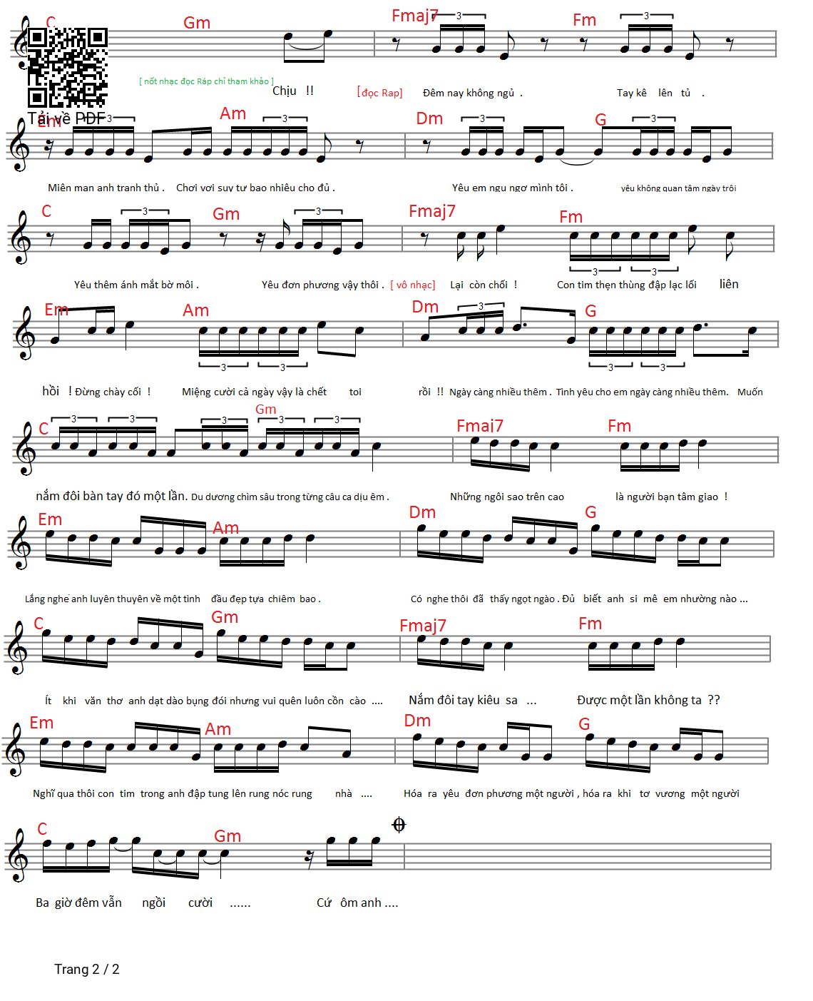 Page 2 of Sheet music PDF Muộn rồi mà sao còn - Sơn Tùng M-TP