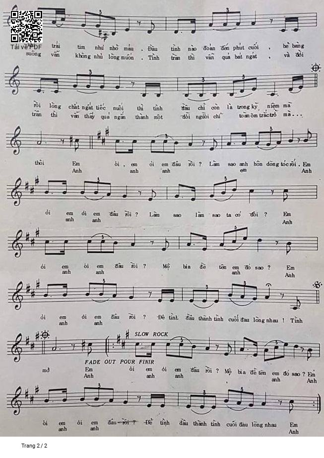 Page 2 of Sheet music PDF Tình Đầu Tình Cuối - Chưa Chọn