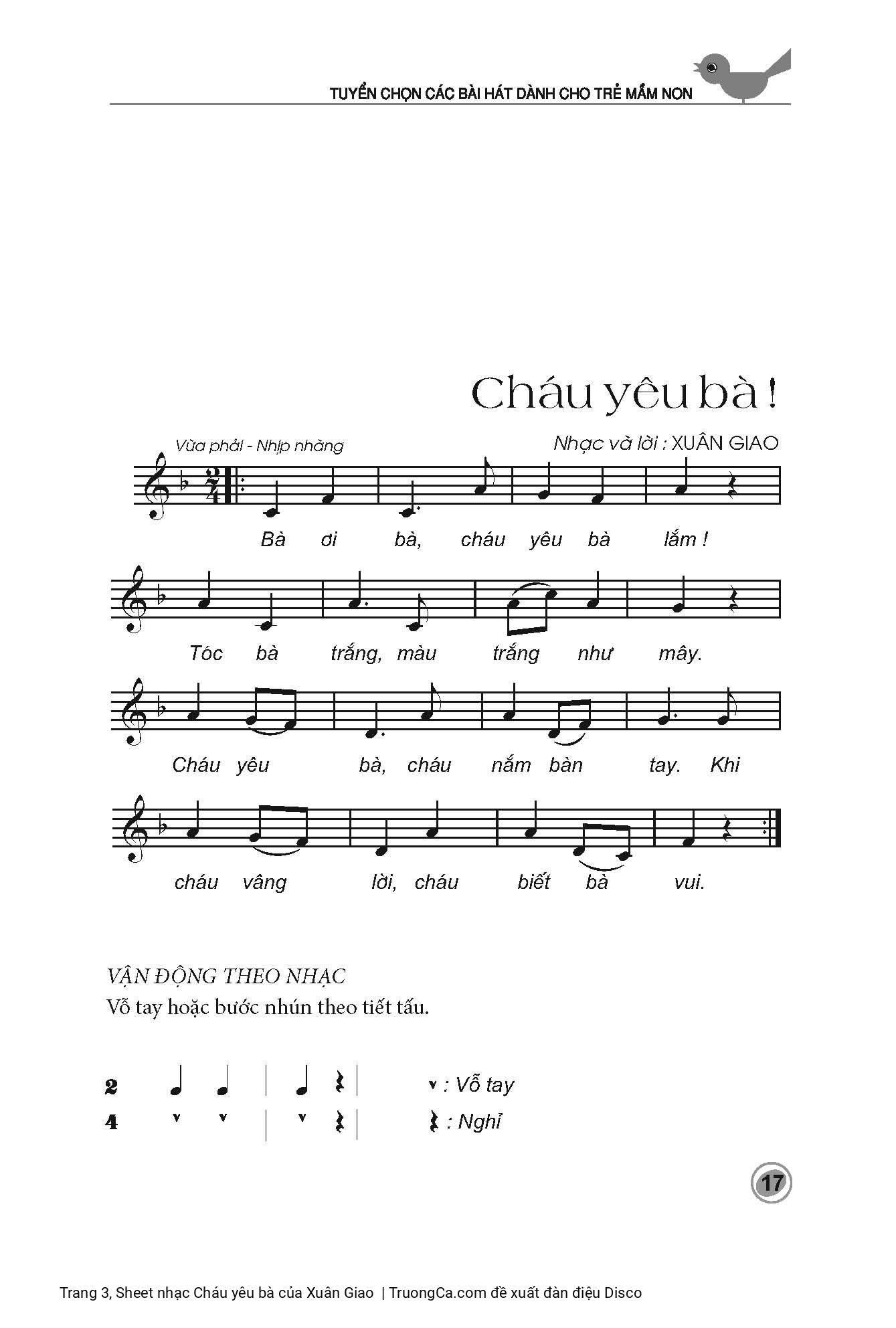 Page 3 of Sheet music PDF Cháu yêu bà - Xuân Giao
