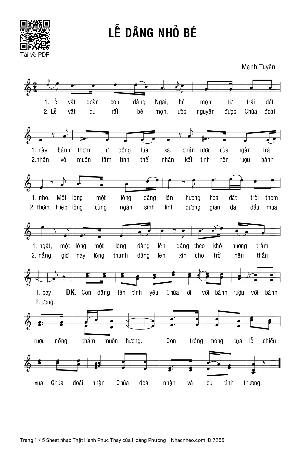Page 3 of Sheet music PDF Thật Hạnh Phúc Thay - Hoàng Phương