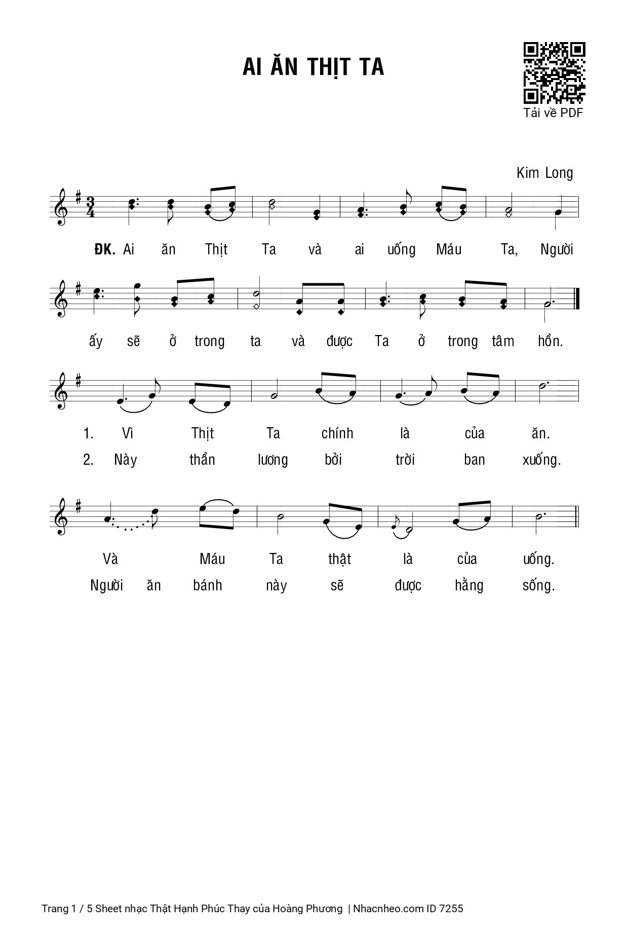Page 4 of Sheet music PDF Thật Hạnh Phúc Thay - Hoàng Phương