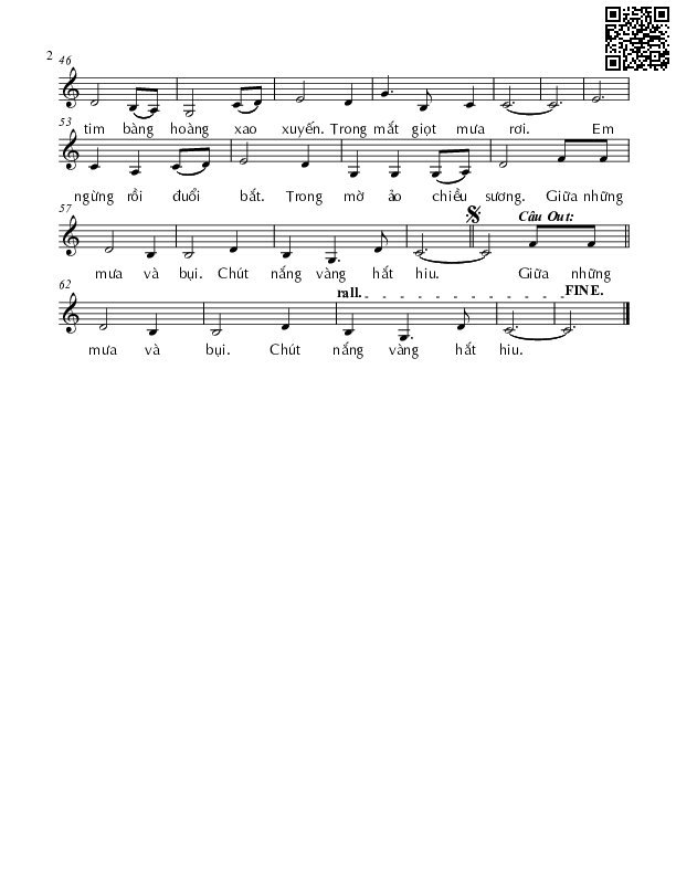 Page 2 of Sheet music PDF Cầu vồng ngũ sắc - Như Ngọc Hoa