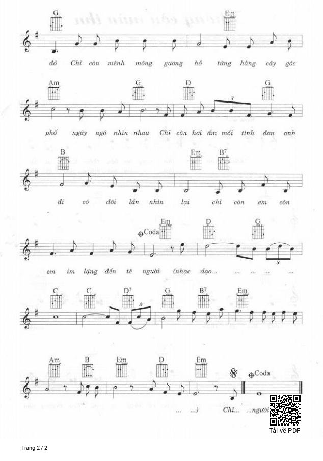 Page 2 of Sheet music PDF Im Lặng Đêm Hà Nội - Phạm Thị Ngọc Liên
