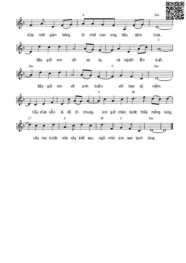 Page 2 of Sheet music PDF Cây cầu dừa - Hàn Châu