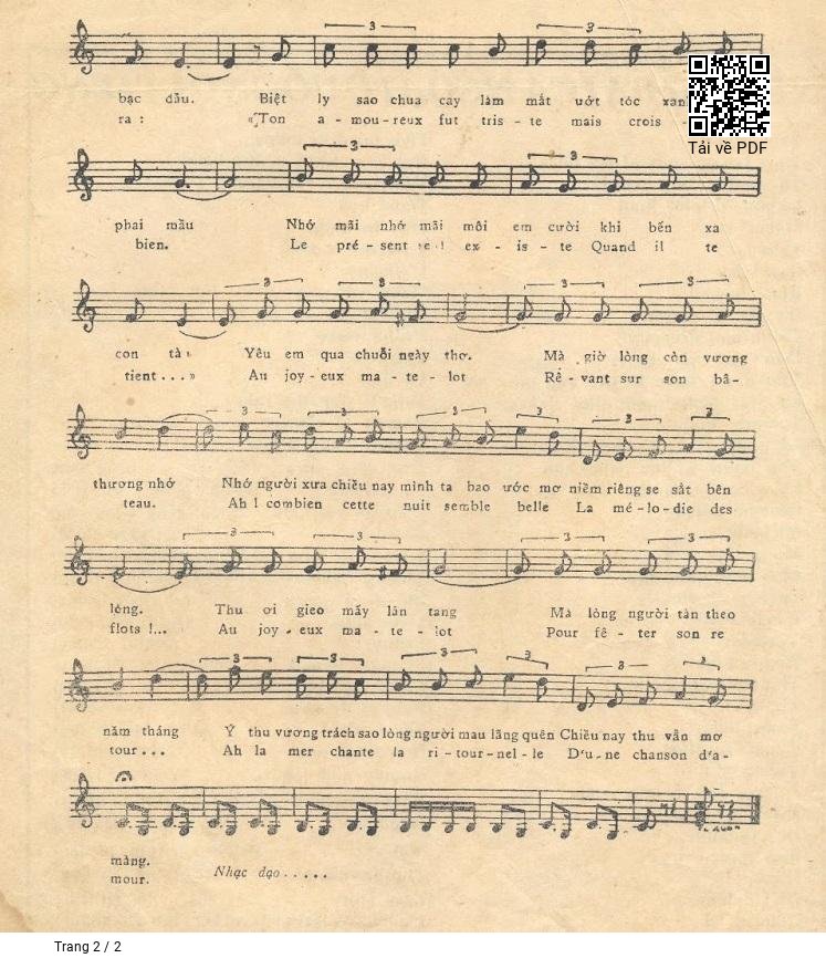 Page 2 of Sheet music PDF Cánh Buồm Xa Xưa - Từ Vũ