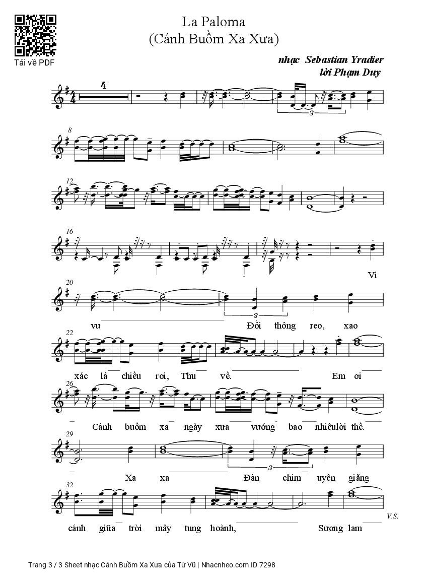 Page 3 of Sheet music PDF Cánh Buồm Xa Xưa - Từ Vũ