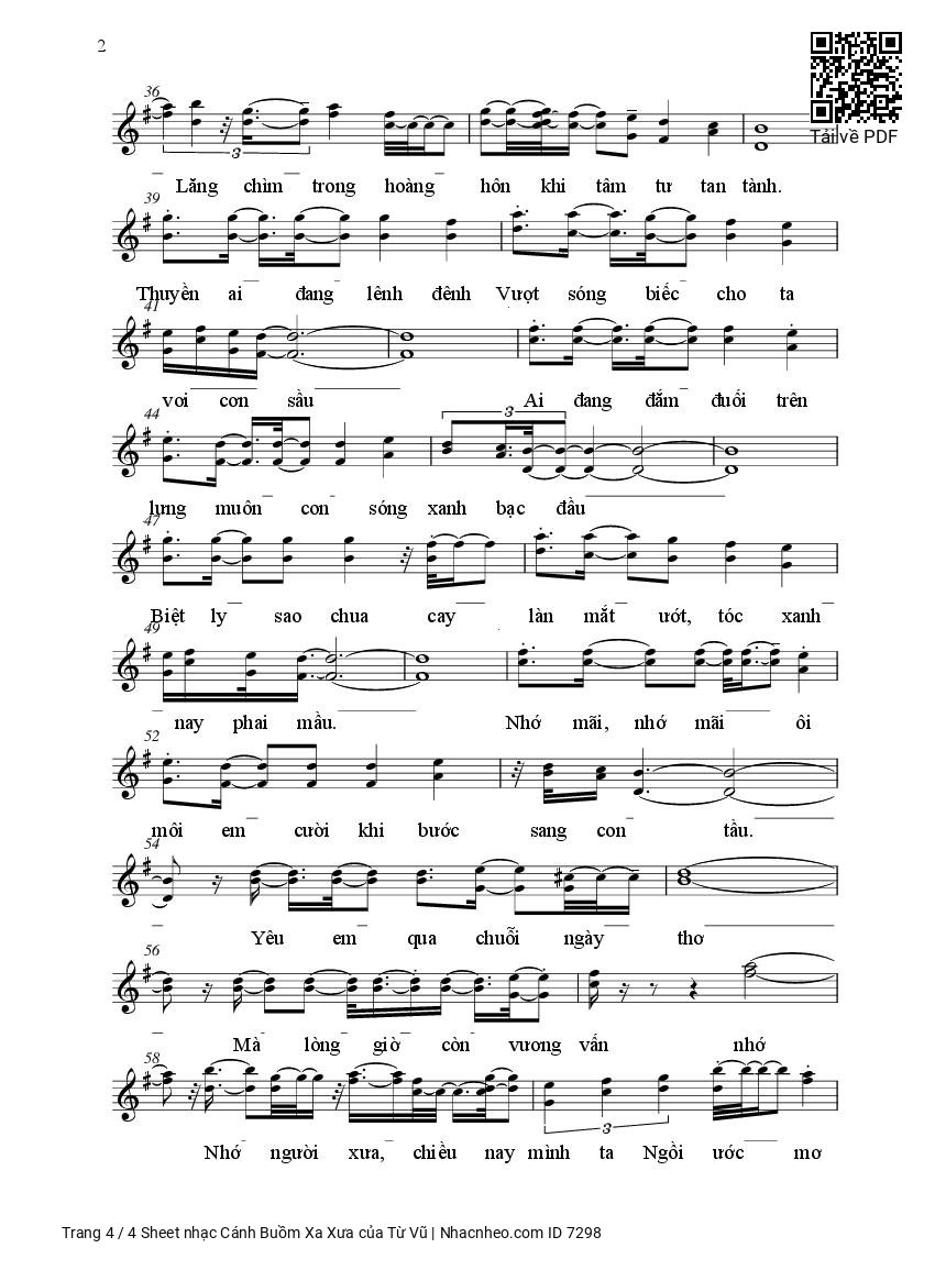 Page 4 of Sheet music PDF Cánh Buồm Xa Xưa - Từ Vũ