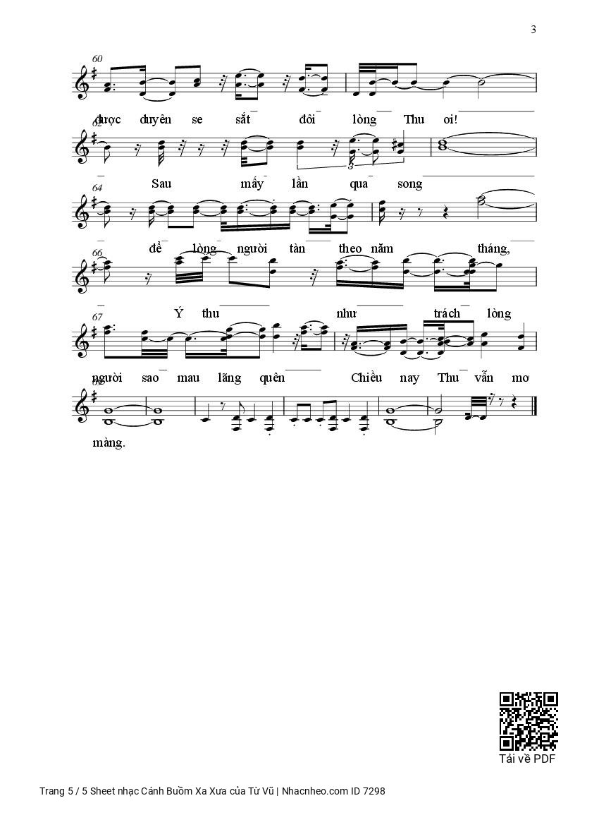 Page 5 of Sheet music PDF Cánh Buồm Xa Xưa - Từ Vũ