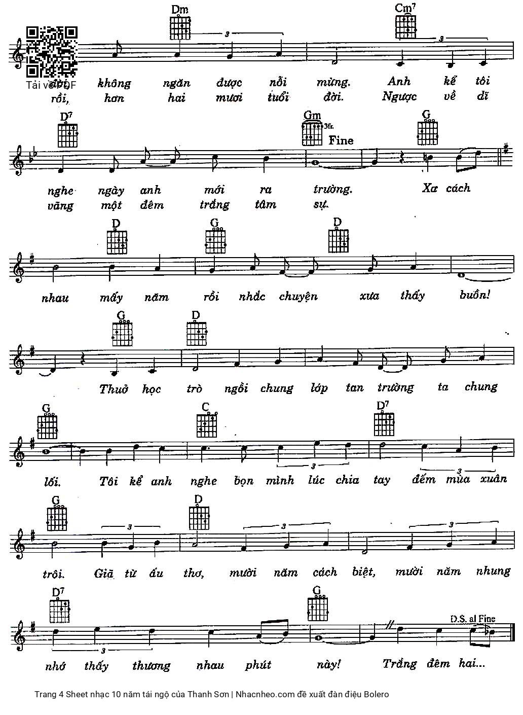 Page 4 of Sheet music PDF 10 năm tái ngộ - Thanh Sơn