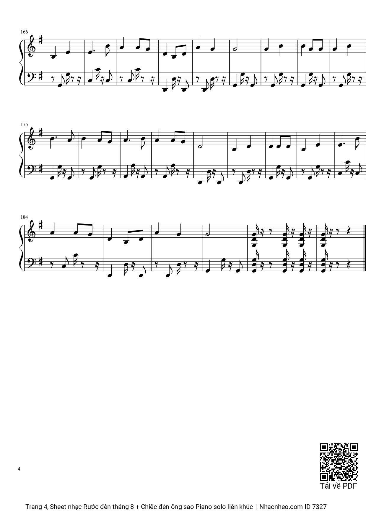 Page 4 of Sheet music PDF Rước đèn tháng 8 + Chiếc đèn ông sao Piano solo liên khúc - Phạm Tuyên