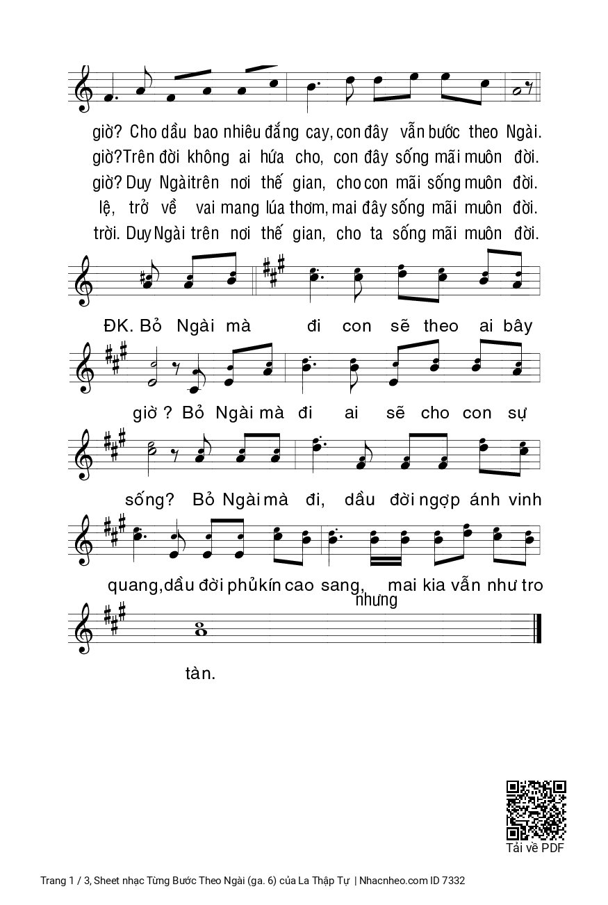 Page 3 of Sheet music PDF Từng Bước Theo Ngài (ga. 6) - La Thập Tự