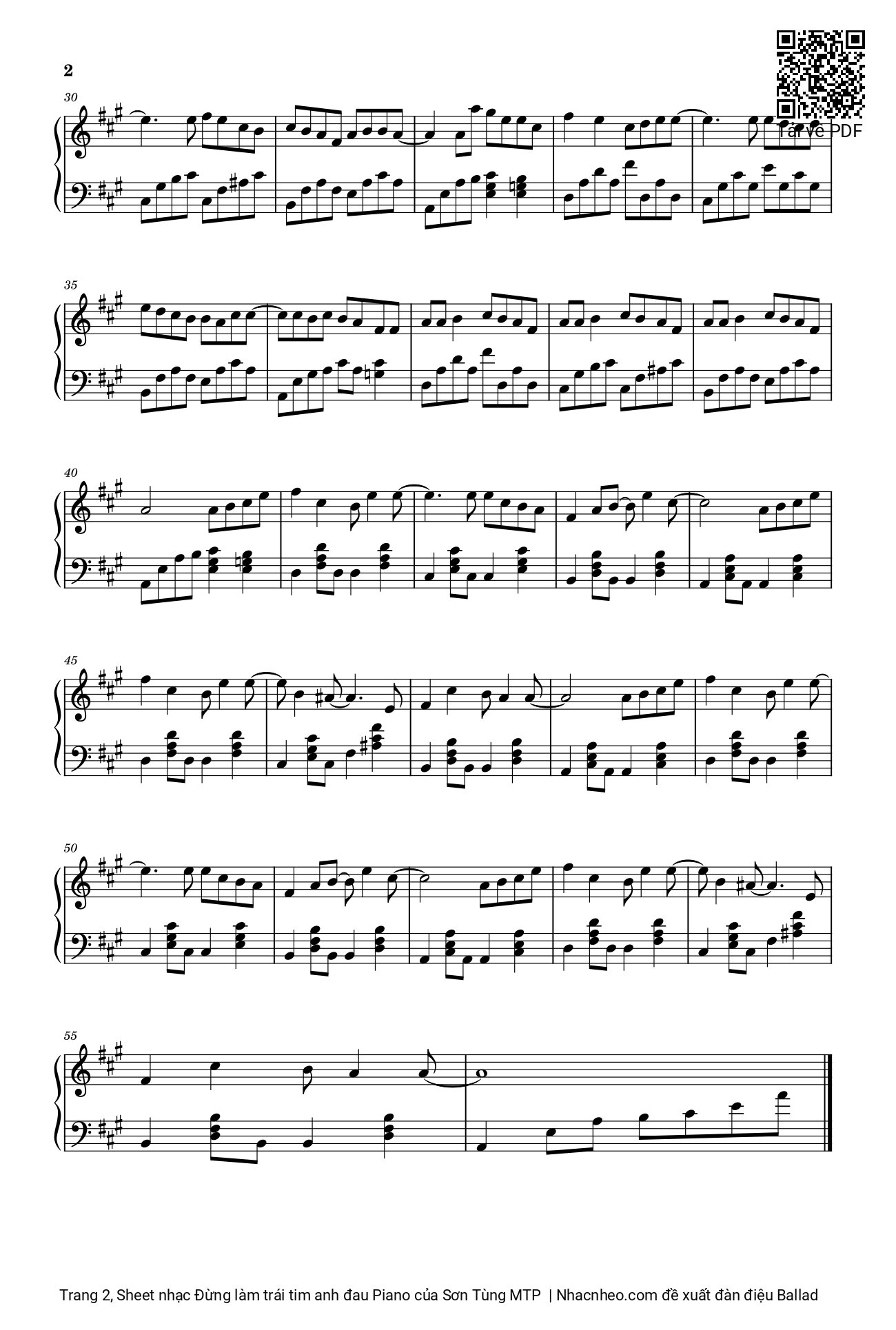 Page 2 of Sheet music PDF Đừng làm trái tim anh đau Piano - Sơn Tùng MTP
