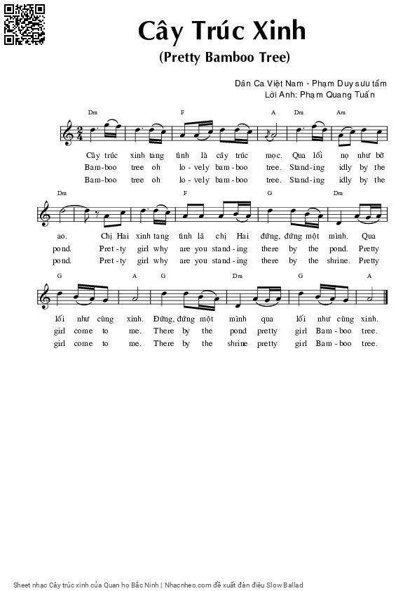 Sheet PDF of Cây trúc xinh